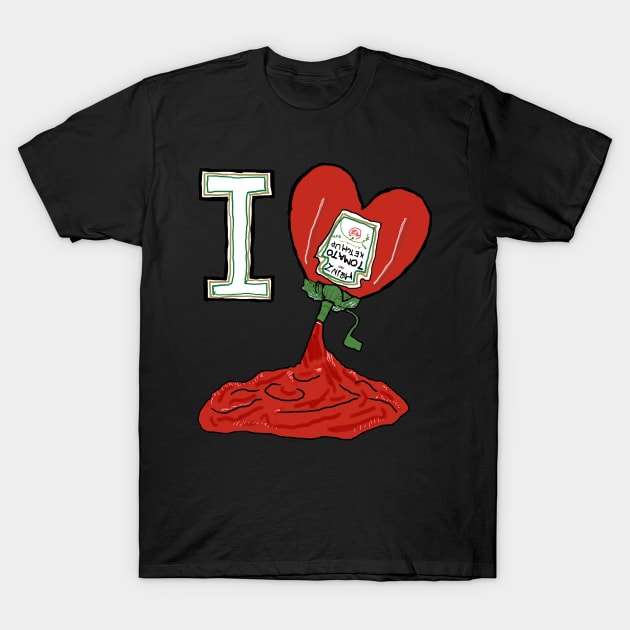 I Love Ketchup T-Shirt by Mark Ewbie